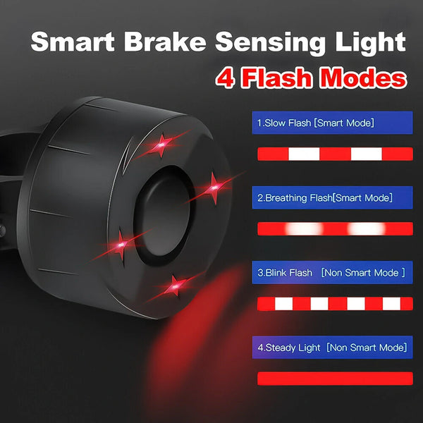 2023 Bike Alarm Light 700mAh Battery 4 Flashing Modes 110dB High Sound Bicycle Bell Horn Anti-theft Electric Waterproof Alarm with Remove Control for Cycling