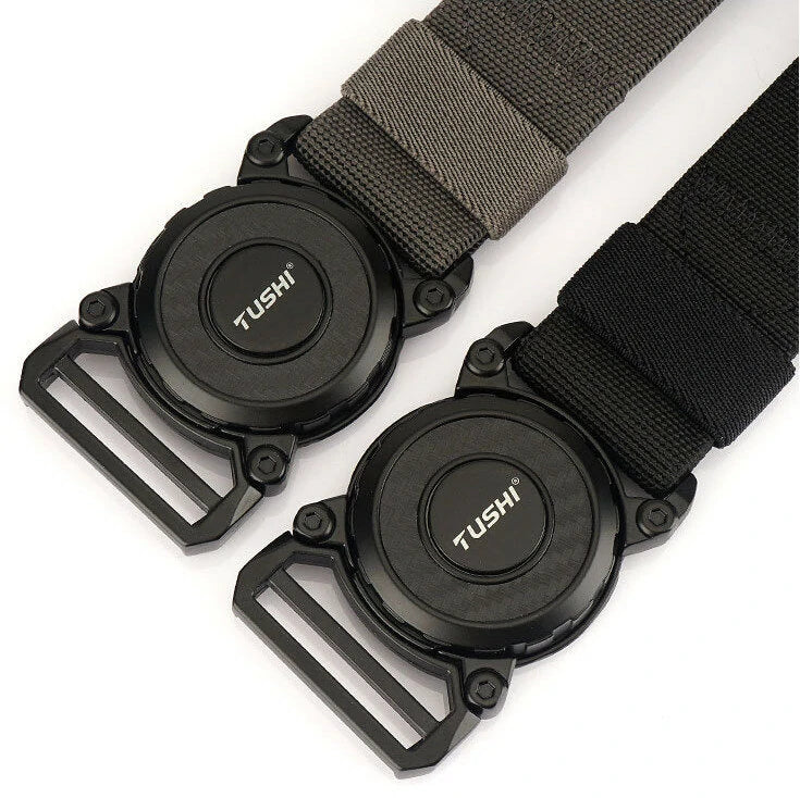 TUSHI 2023 Hot Sell Men Belt 125cm*3.8cm Elastic Polyester Waistband New Design Metal Quick Release Buckle Tactical Girdle