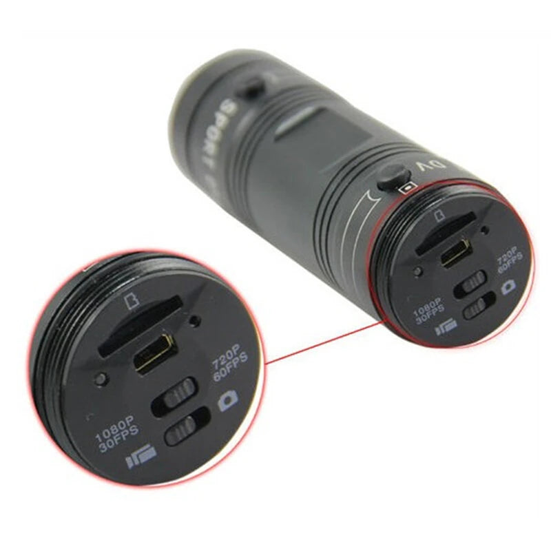 XANES 1080P Bicycle Helmet Camera 120 Wide Angle Bicycle Sports Camera IPX6 Waterproof Mini Motorcycle Helmet Camera Car Video Recorder Outdoor DV Video Camera