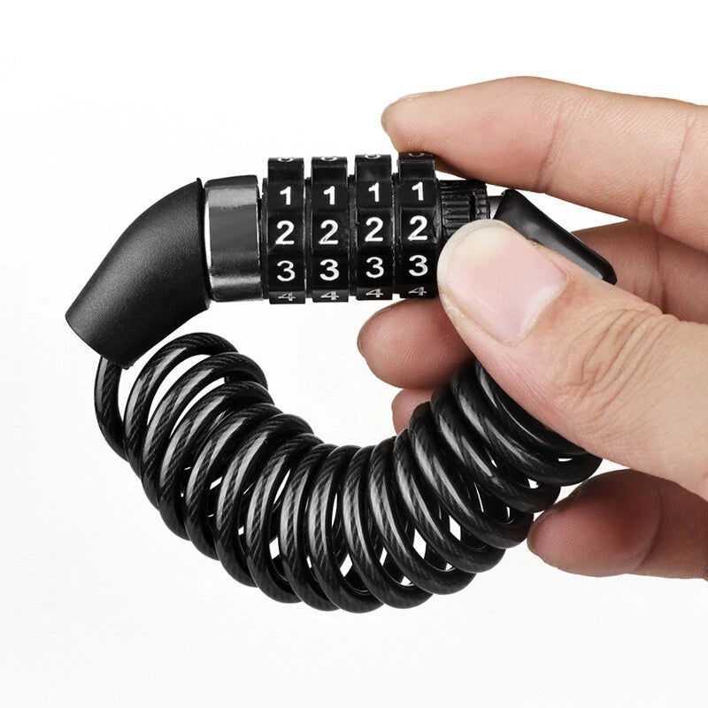 Bicycle Helmet Backpack Lock 4 Digit Combination Steel Wire Cable Lock