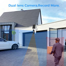 Hiseeu WTDS803 6MP Pixels Solar Powered Dual Lens Wireless WIFI IP Camera with Color Night Vision PIR Motion Alerts Eseecloud App Remote Control IP65 Waterproof