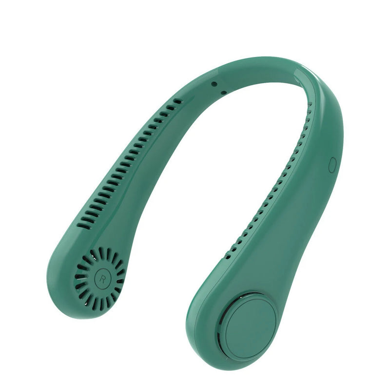Rechargeable Bladeless Neckband Fans Air Cooler Summer Air Cooling Hanging Neck Fan Leafless Twistable Usb Ventilator