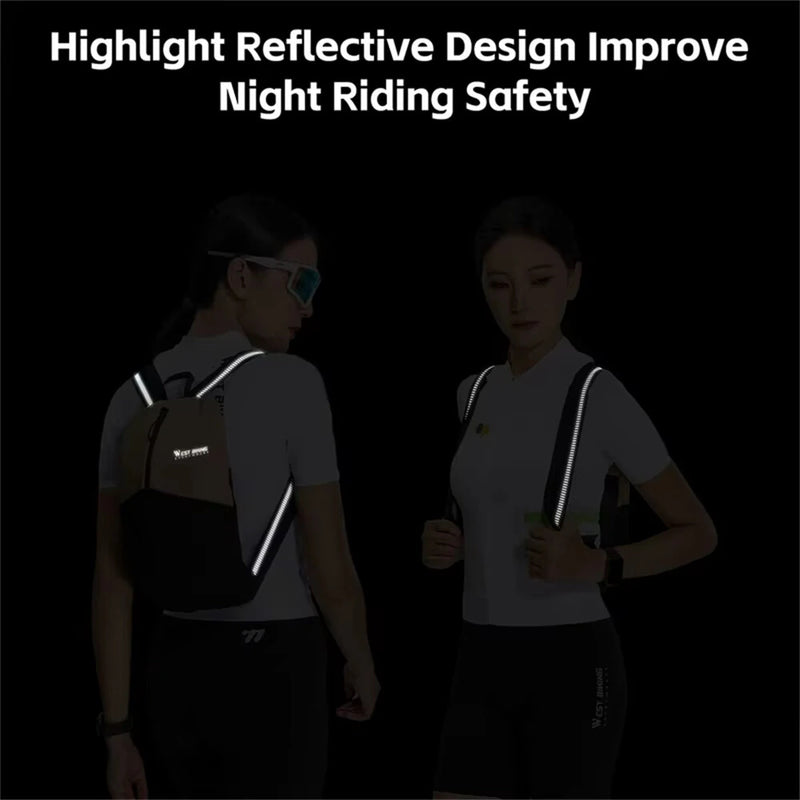 WEST BIKING 3L Reflective Warning Cycling Backpack Comfort Fit Lightweight Breathable Portable Waterproof MTB Road Bike Bag for Outdoor Sports Travel