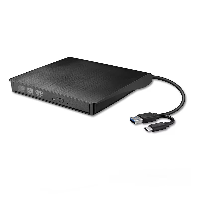 XD020 USB3.0+Type-C 2-in-1 Slim External DVD RW CD Writer Drive Burner Reader Player Optical Drives for Laptop PC DVD Burner DVD Portatil