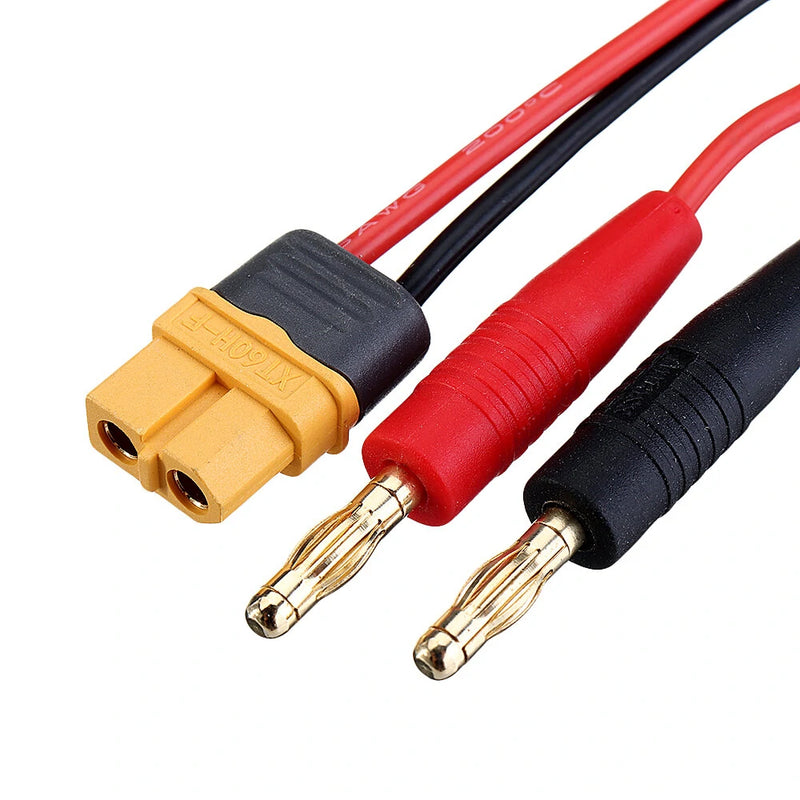 20cm 20AWG 4.0mm Banana Plug to XT60 XT30 DC5.5 T Plug Charger Adapter Cable for IMAX B6 Charger