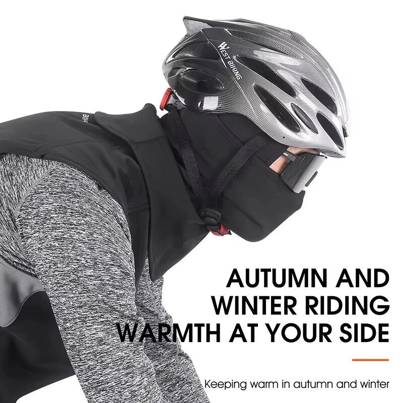 WEST BIKING Cycling Cap Winter Warm Running Scarf Large Size Balaclava Velvet Bike Full Face Cover Headwear Climbing Fishing Skating Hat