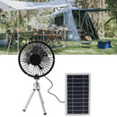 Solar Power Fan Exhaust with Monocrystalline Photovoltaic Panel Compact Portable Waterproof 15W Power Output USB-C USB-A DC Output Interfaces Ideal for Camping and Outdoor Activities