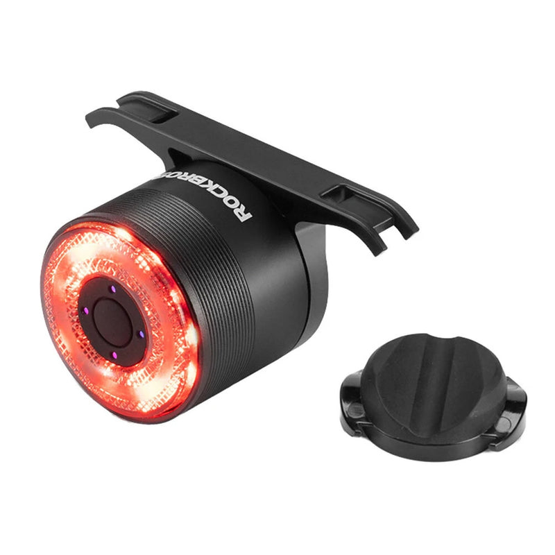 ROCKBROS Q1 MAX RGB Bicycle Taillight Vibration Sensor Smart Brake Sensing USB Charging Light Sensing Bike Rear Lights for Mountain Road Night Riding