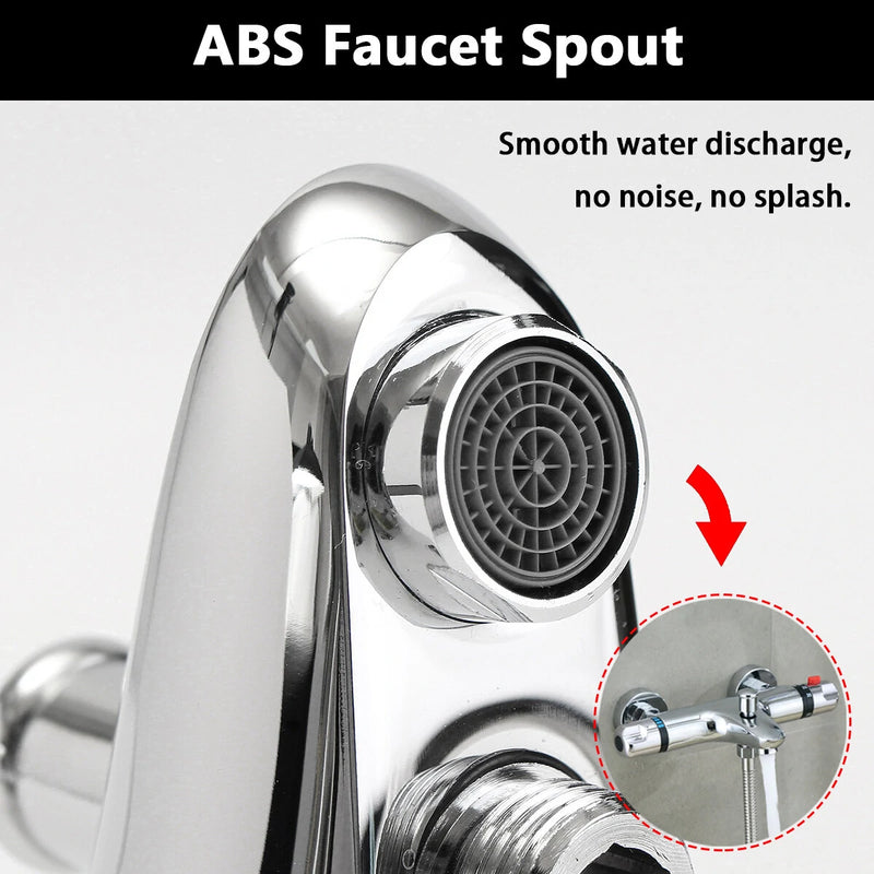 Bathroom Brass Chrome Thermostatic Shower Faucet Mixer Value Dual Handle Bathtub Shower Faucet Cold /Hot Wall Mounted