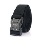 TUSHI 125cm Quick Release Tactical Belt Men Metal Buckle Nylon Elastic Girdle for Military Training Hiking Outdoor Work