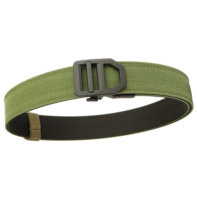 TUSHI 120cm Length Fashion Automatic Buckle Military Tactical Belt Thick Canvas Webbing Outdoor Shooting Waistband for Men Camping Hiking