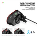 CYCLAMI CY300T 2PCS Bicycle Smart Front Rear Brake Sensing Lights Waterproof Type-C Charging Bike Lighting Headlight Warning Taillight for MTB Road Cycling