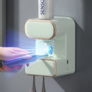 Automatic UV Sanitizer Toothbrush Holder Contact-Free Toothpaste Dispenser Wall-Mounted No-Drill Rack Smart Sterilizatio