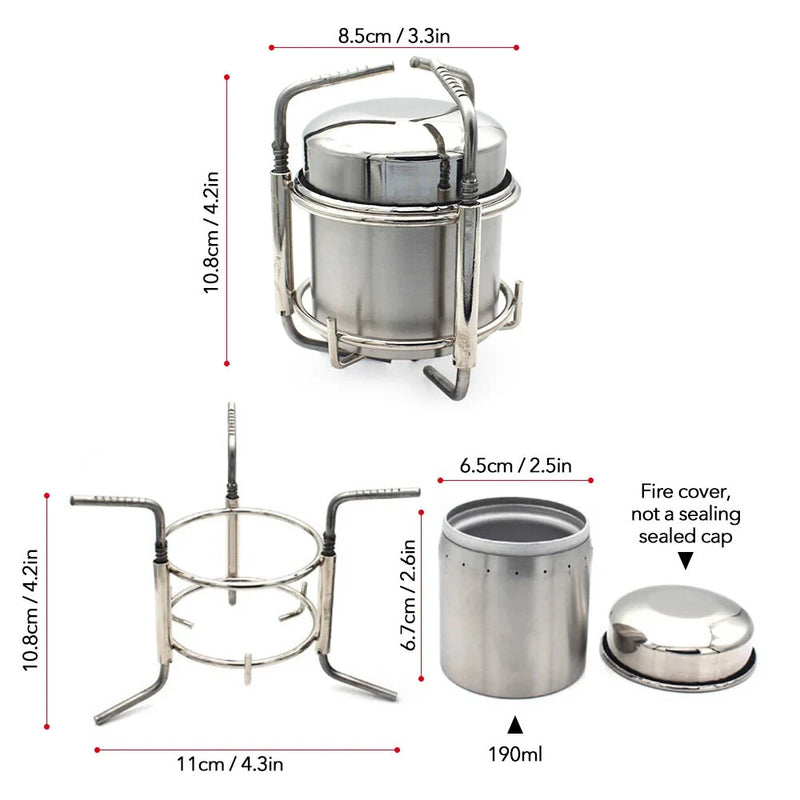 IPRee Mini Portable Liquid Alcohol Stoves Camping Picnic Stove Outdoor Stainless Steel Liquid Alcohol Stove Liquid Burner for Camping