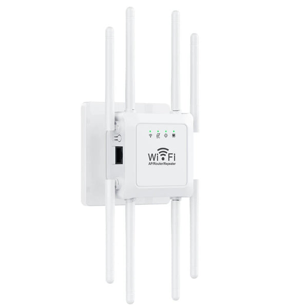 300M WIFi Repeater Wi-Fi Amplifier 802.11N 2.4GHz Wireless Signal Booster Smart Power Extender with 8 Antennas for Office Home Easy Setting
