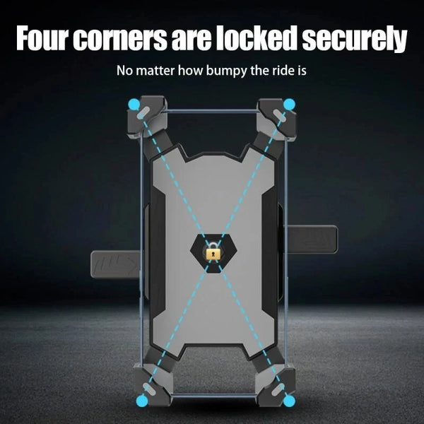 Bike Handlebar 360 Rotation 4 Jaw Contraction Mechanical Fast Locking 0.2kg Lightweight Bicycle Holder for Electric Bike Motor Phone