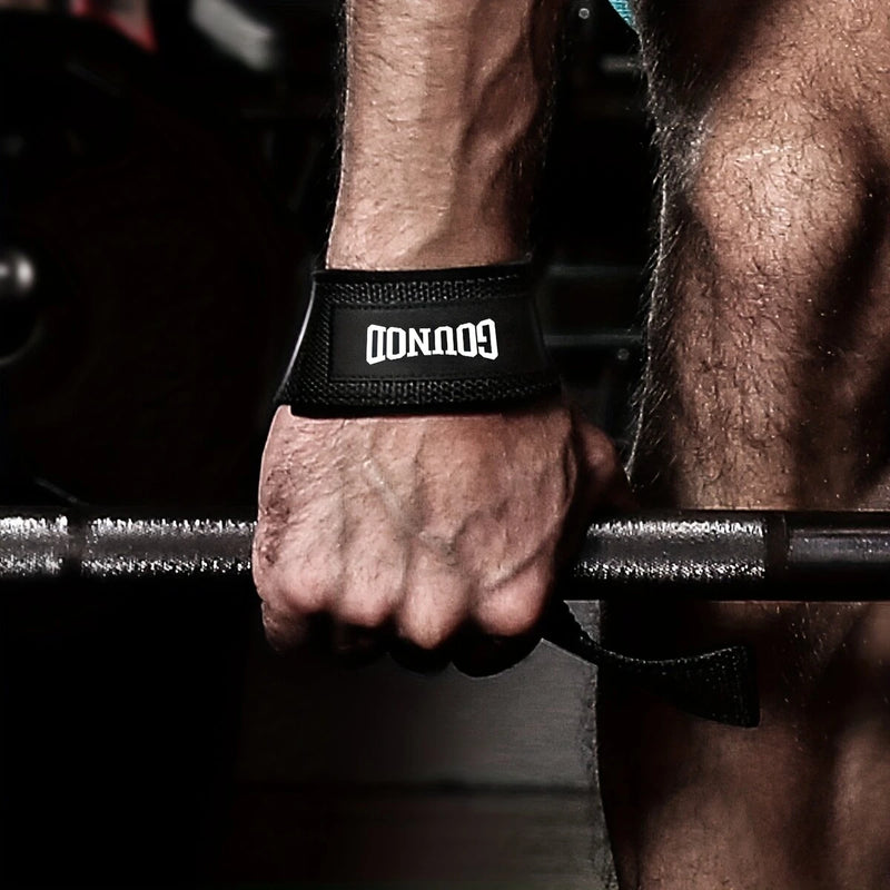 GOUNOD 1pair Sport Fitness Wrist Lifting Straps Wristband Silicone Non-slip Deadlift Grip Belt for Fitness Weightlifting Pull-up Exercise Training