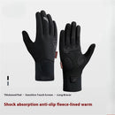 Golovejoy Winter Cycling Gloves for Men Women Outdoor Sports Windproof Waterproof Fleece Warm Non-slip Shock Absorption Bike Gloves