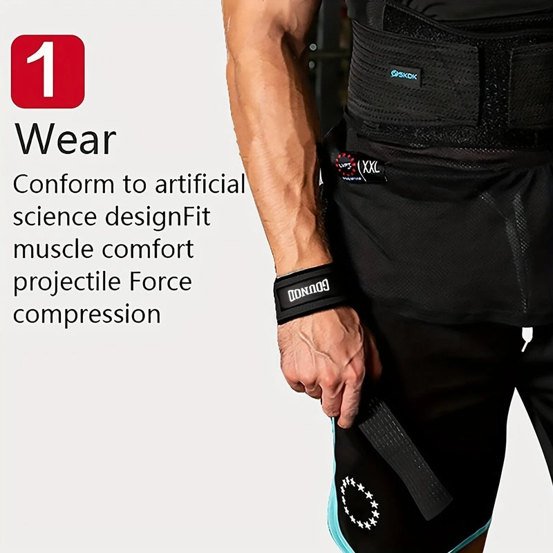 GOUNOD 1pair Sport Fitness Wrist Lifting Straps Wristband Silicone Non-slip Deadlift Grip Belt for Fitness Weightlifting Pull-up Exercise Training
