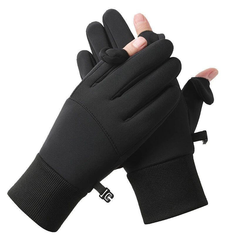 XANES Winter Warm Bike Gloves Touch Screen Outdoor Windproof Waterproof Cold-proof Gloves for Driving Cycling Fishing Skiing