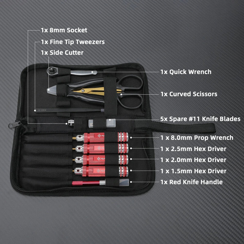 9PCS FlyFishRC Screwdriver Tool Kit With Storage Bag for RC Model