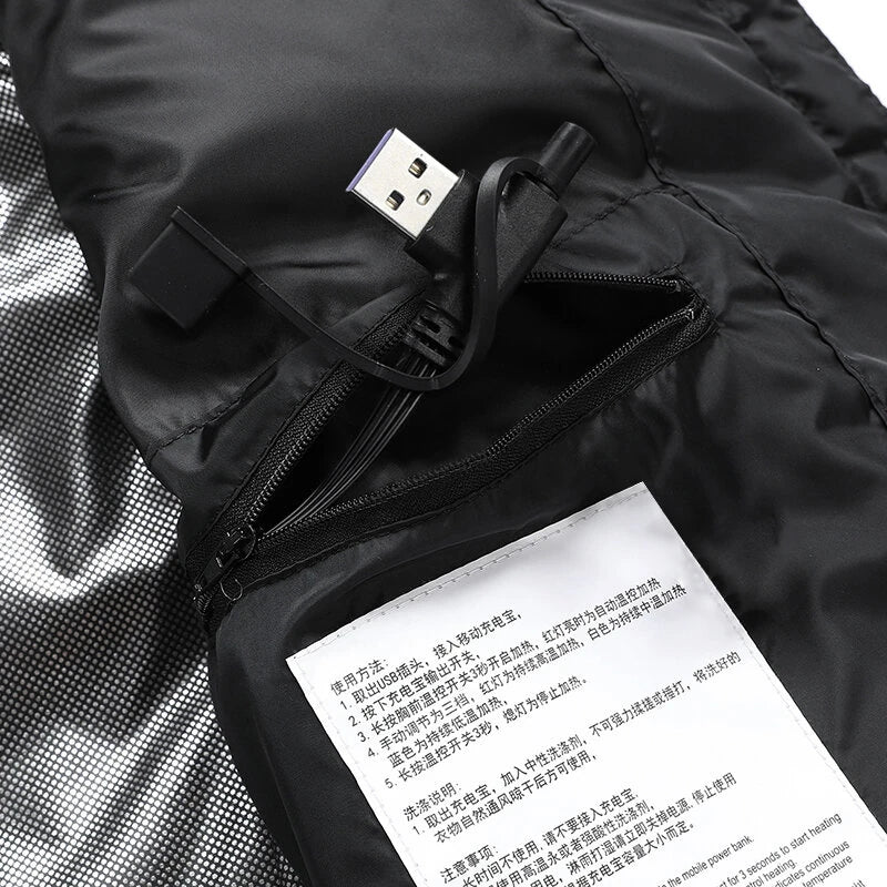 TENGOO HP-15 Heated Vest 15 Areas Heating Temperature with Digital Display USB Electric Thermal Clothing Winter Warm Vest Outdoor Heat Coat