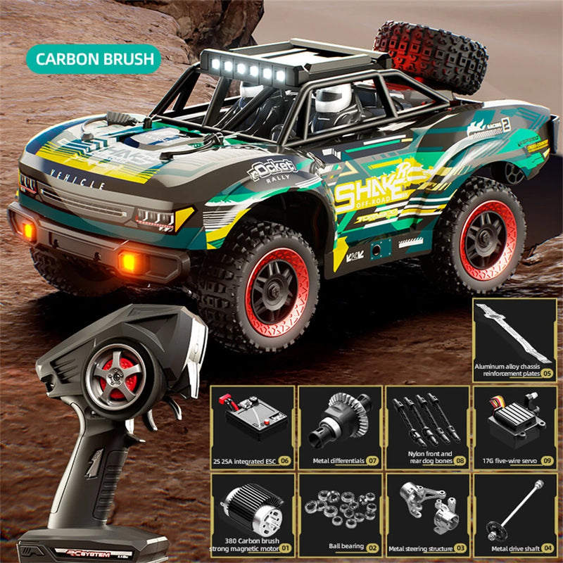 JJRC C8820 RTR 1/18 2.4G 4WD 31km/h RC Car Short Course Off-Road Truck LED Light Full Proportional Metal Differential High Speed Vehicles Models Toys