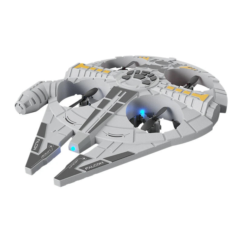 DWI ES101 PRO 2.4G EPP Foam Spaceship Hover Fighter Glider Air Pressure Altitude Hold Mode 360 Roll 4 Turbofans 4CH LED RC Drone Airplane Quadcopter RTF