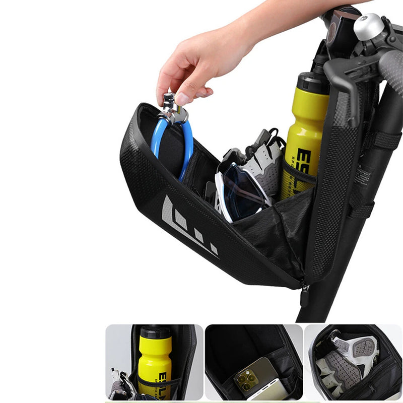 4L Portable Electric Scooter Bag, Quick Release Scooter Storage Bag with Large Capacity, EVA Hard Shell Waterproof Scooter Front Handlebar Bag