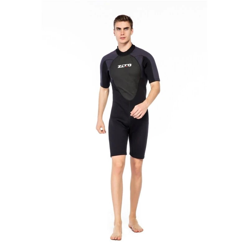 ZCCO 3mm Warm Wetsuit Neoprene Elastic Surfing Snorkeling Short  Sleeves Diving Suit for Spearfishing Snorkeling Surfing Canoeing