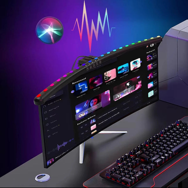Curved/Straight Monitor Light Bar RGB Dynamic Pickup Stepless Dimming Adjustable Color Temperature Brightness Touch Control Eye Protection Gaming Desk Lamp