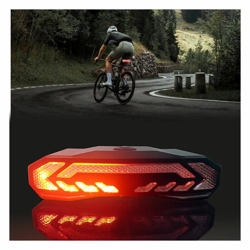 BIKIGHT Smart Brake Sensing Bike Taillight 1500mAh Battery Adjustable Parameters Alarm Rear Light 6 Light Modes USB-C Rechargeable IP65 Waterproof Bicycle Rear Light with 110dB Horn Wireless Remote