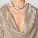 INCERUN Mens Shirts Solid Color Long Sleeve Top Shirts Summer Fashion  Stacked Neck Top Shirts Party Male Clothing