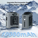 IPRee Portable Waist Fan 10000mAh USB Rechargeable Fan Outdoor Waist Clip Camping Fan Mini Hang Neck Fan with LED Light and Power Bank for Sports, Outdoor Work