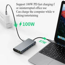 Bakeey USB-C 11 in 1 Docking Station with 4K@30Hz 1080P VGA 100W PD Charging RJ45 100M SD/TF Card Reader 3.5mm Audio USB Hub
