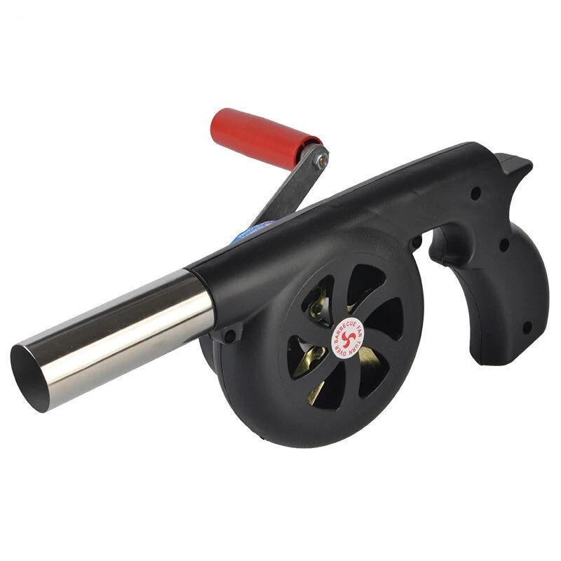 Outdoor Barbecue Fan Hand-cranked Air Blower Portable BBQ Grill Fire Bellows Tools Picnic Manual Barbecue Camping Accessories