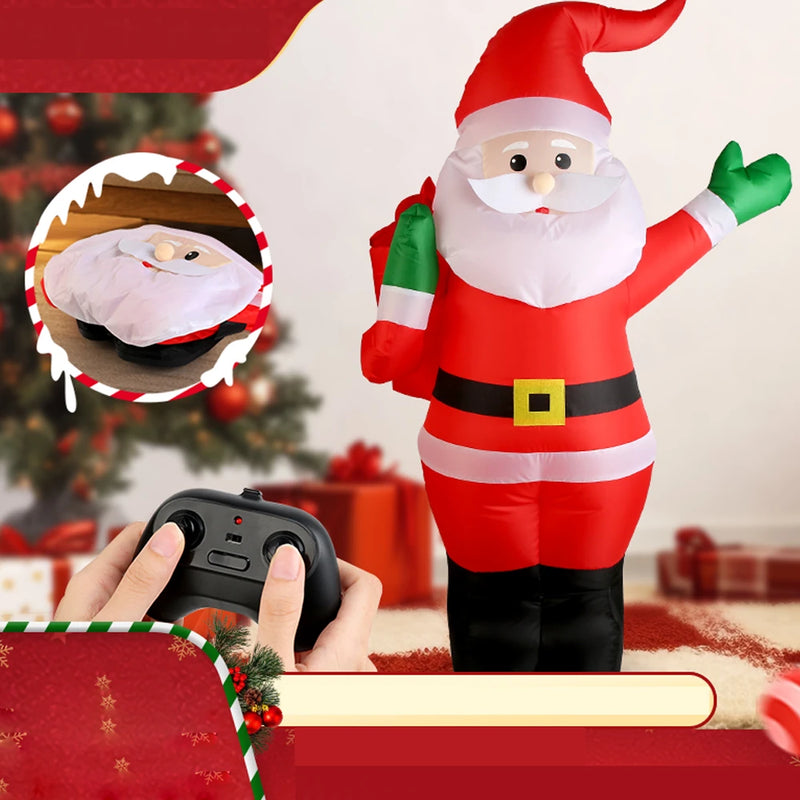 D020 2.4G RC Car Santa Claus Merry Christmas Electric Remote Control One Key Inflatable Sound Music 360 Turning Rechargeable Vehicles Models Toys
