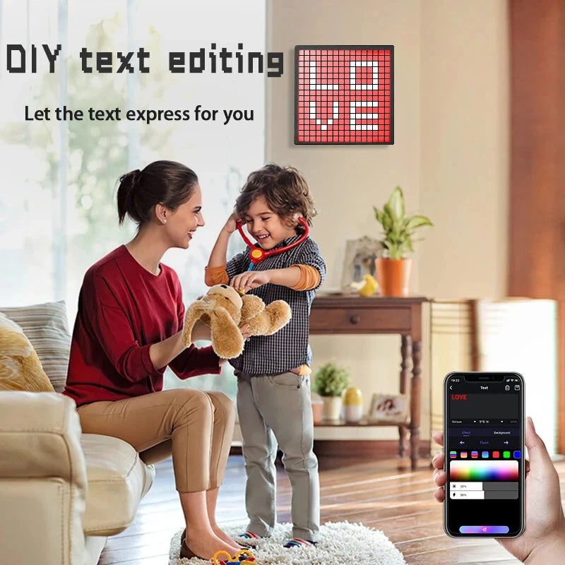 LED Pixel Display Screen Bluetooth Pixel Light Table With Pixel Photo Frame Diy Mosaics Pixel Style Wall-Mounted Pixel Screen Smart LED Pixel Display
