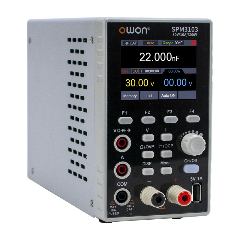 OWON SPM Programmable DC Power Supply SPM6103 SPM6053 SPM6103 SPM3103 150W/300W 60V/10A 60V/5A 2.8" LCD 10mV/1mA Resolution Digital Voltage Regulator Switch SPE3103 110V/220V