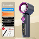 Tevorex High-Speed Handheld Cooling Fan 1-199 Adjustable Gear Violent Turbo Fan Digital Display Screen Desktop 4000mAh Portable Small Fan