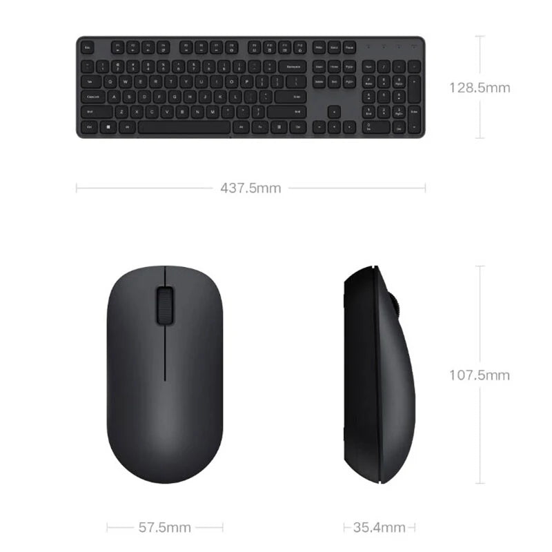 2025 Xiaomi Wireless Keyboard Mouse Set 3 104 Keys Silent 2.4GHz Keyboard 1000DPI Mouse Ergonomic Design For Computer PC Laptop Office Tablet