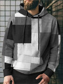 ChArmkpR Mens Hoodies Color Block Kangaroo Pocket Loose Drawstring Hoodies Sweatshirts