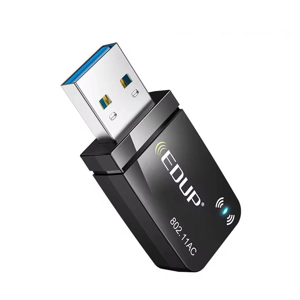 EDUP 1300Mbps USB3.0 Wifi Adapter Network Card 5.8Ghz 2.4Ghz Dual Band Wireless Win11 AC USB Adapter for PC Desktop Laptop