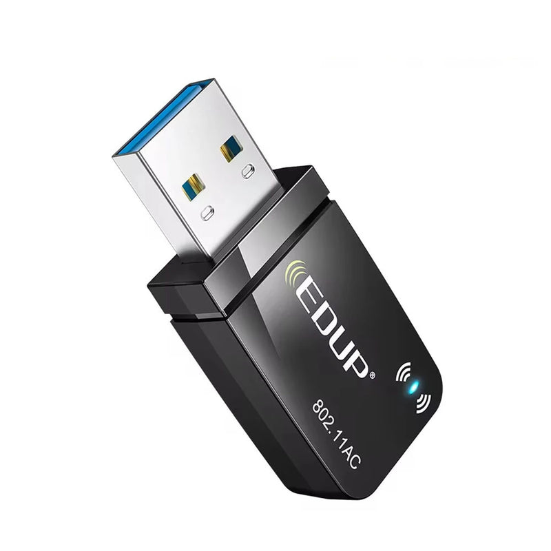 EDUP 1300Mbps USB3.0 Wifi Adapter Network Card 5.8Ghz 2.4Ghz Dual Band Wireless Win11 AC USB Adapter for PC Desktop Laptop