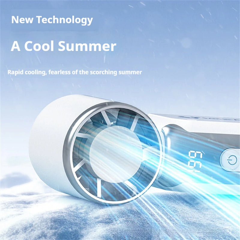 Tevorex Portable Handheld Pocket USB charging Fan 199 Level Strong Wind Regulation Outdoor Handheld Fan LED Screen Camping Cooling Fan Tools