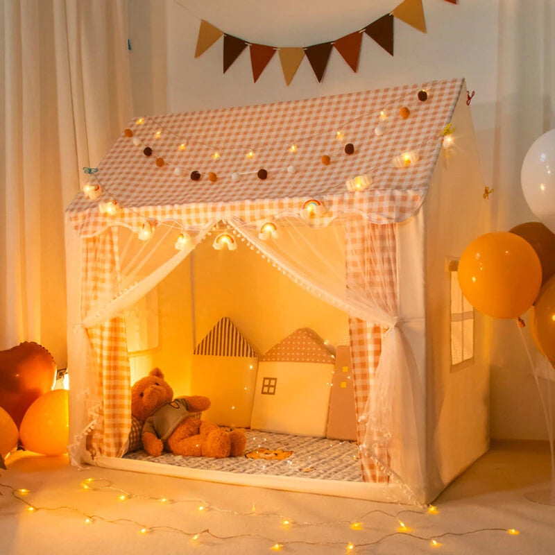 IPRee Kids Tent Indoor Outdoor Castle Playhouse for Boys and Girls with Baby Room Ideal for Outdoor Recreation Games