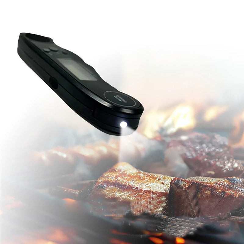 Foldable Dual Probe Food Thermometer BBQ Meat Grill Thermometer Kitchen Oven Grill Thermometer Dual Temperature Modes with Bottle Opener LCD Display