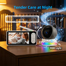 RH-BM16 Tuya WiFi Baby Monitor with 5-Inch 1080P HD Display PTZ Camera Night Vision Two Way Audio Temperature Sensor Built-in Lullabies Smart Home Baby Monitoring Set