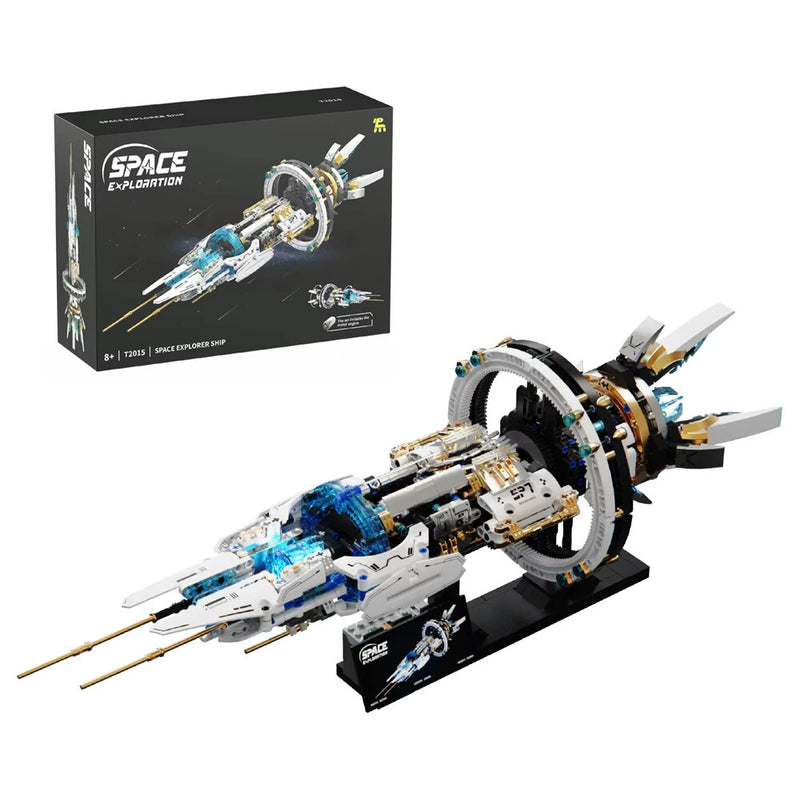 TUOMU T2015 Space Explorer Spacecraft T3006 Space Rocket Launch Kit JQ1122 Floating Millennium Space Warship Building Blocks Assembly Kit Model Ornaments for Kids Gift