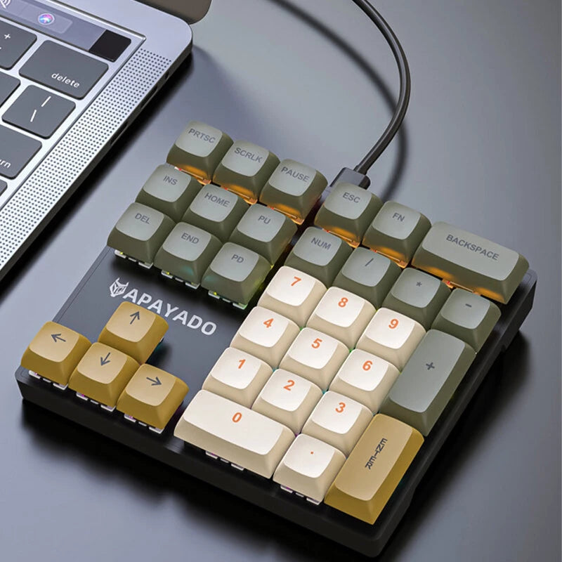 Mechzone K33 33-Keys Wired Mechanical Keypad Mini RGB Numeric Keyboards PBT Sublimation Keycaps Red Switch for Finance Business Keypad Laptop Keyboard